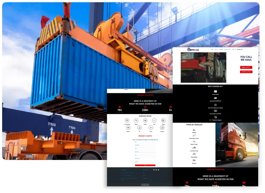 Wheelz logistics website design